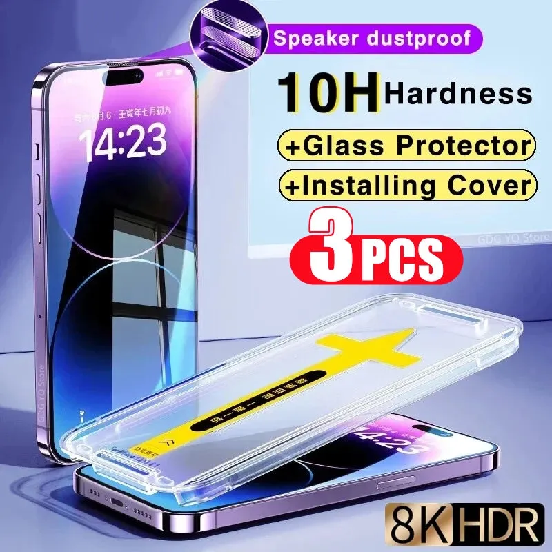 3-Pack 8K Tempered Glass Privacy Screen Protector for iPhone 11, 12, 13, 14, 15, Pro Max, XR.