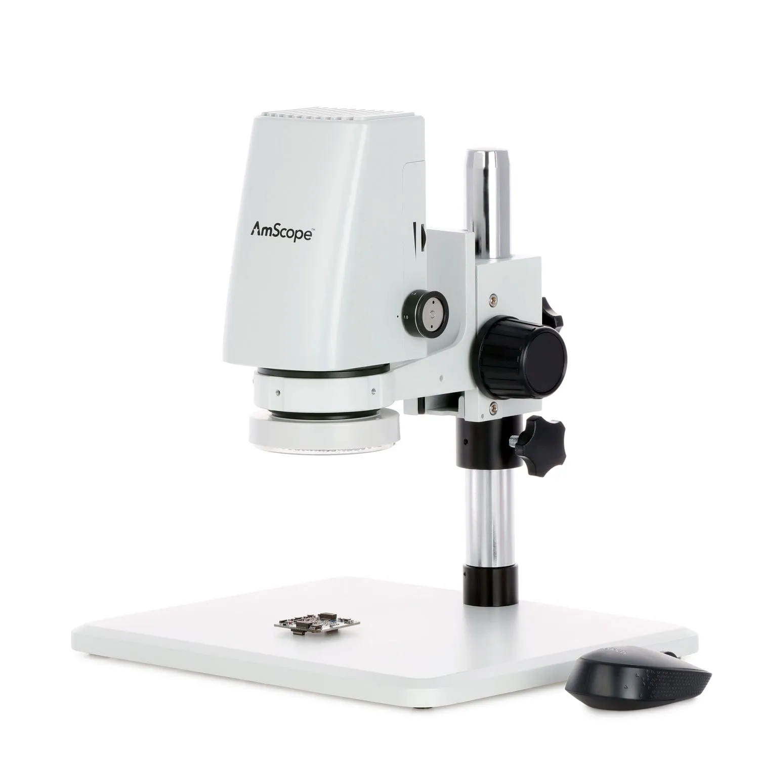 AmScope DM750 Series Zoom Tabletop Video Inspection Digital Microscope System 0.7X-5X Magnification Optional 1080p Monitor & 3D Rotary Viewer