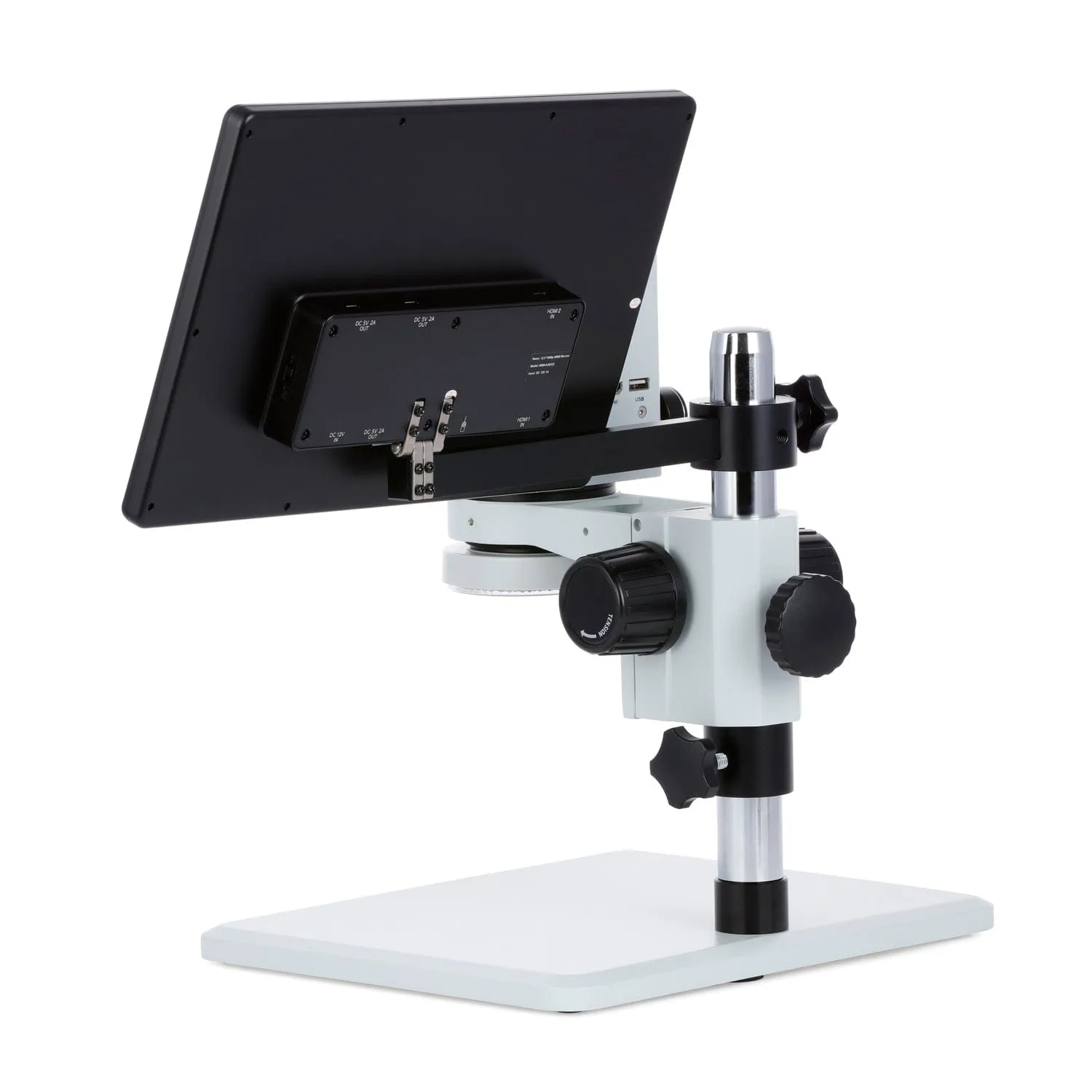 AmScope DM750 Series Zoom Tabletop Video Inspection Digital Microscope System 0.7X-5X Magnification Optional 1080p Monitor & 3D Rotary Viewer