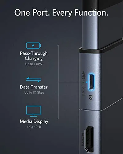 Anker USB C Hub for MacBook, PowerExpand 9-in-2 USB C Hub with 85W Power Delivery, 4K@30Hz HDMI, USB C Multi-Function Port, 2 USB-A 3.0 Ports, 1 Gbps Ethernet, 3.5 mm Audio, SD and microSD Card Reader