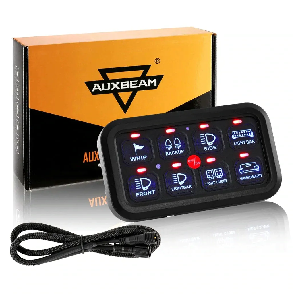 Auxbeam 8 Gang LED Switch Panel Kit (One-Sided)