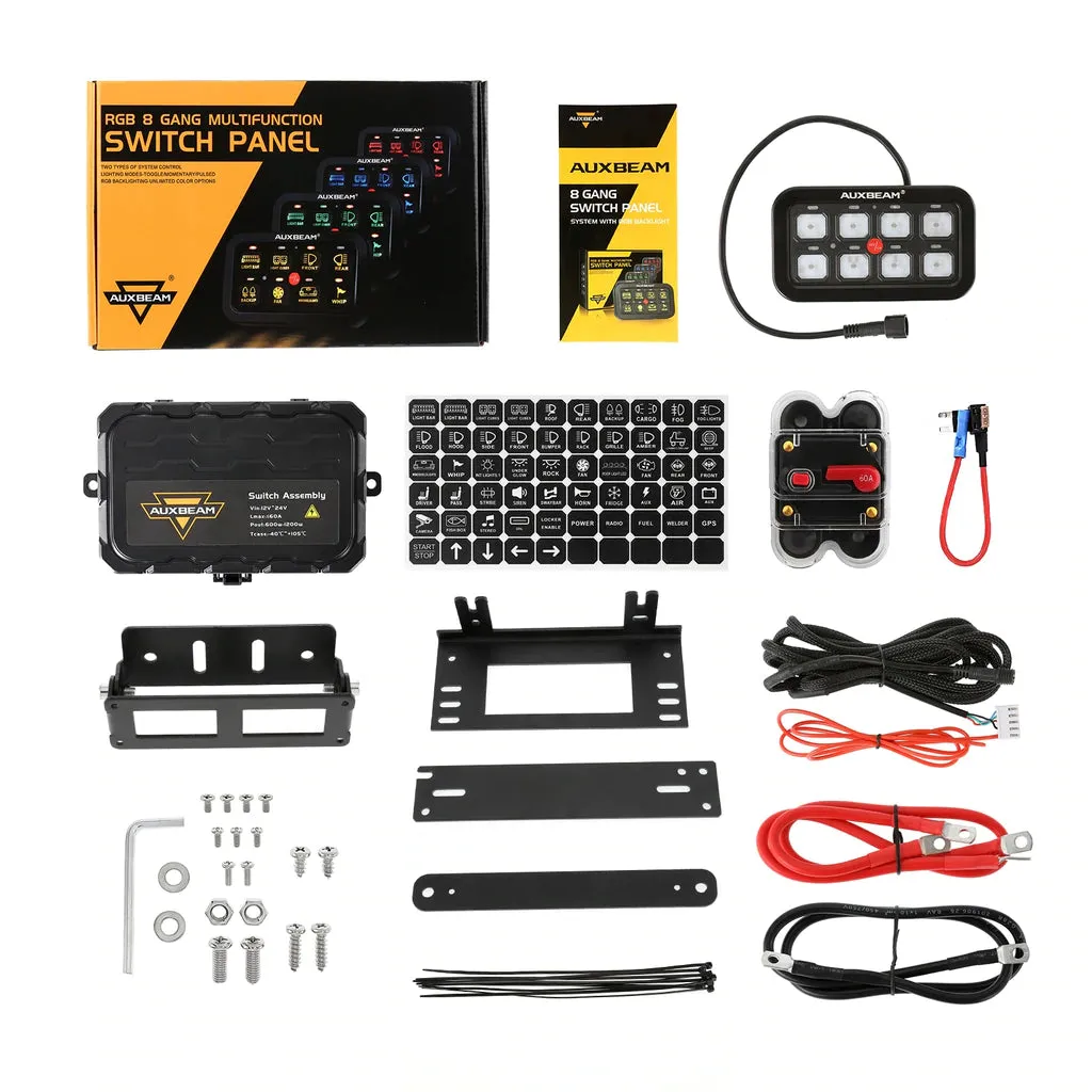 Auxbeam 8 Gang RGB Switch Panel Kit