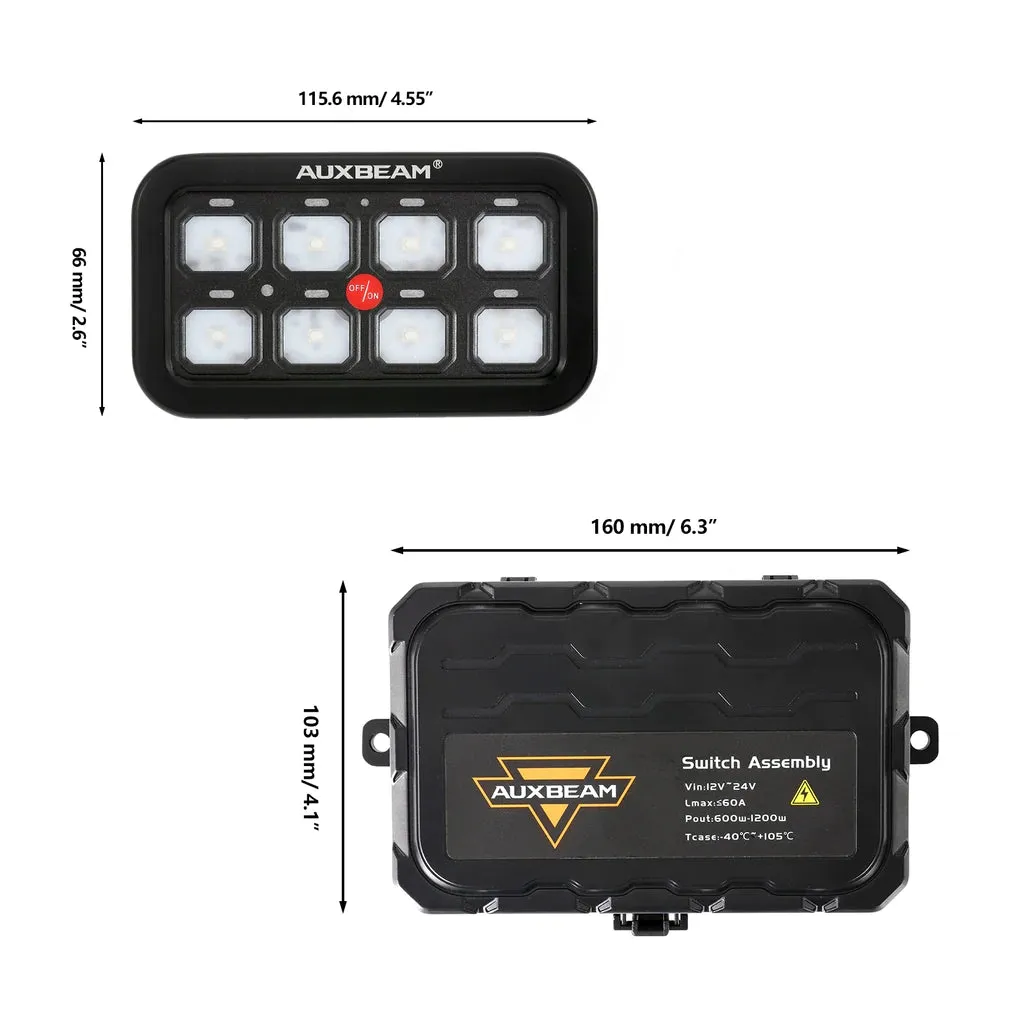 Auxbeam 8 Gang RGB Switch Panel Kit