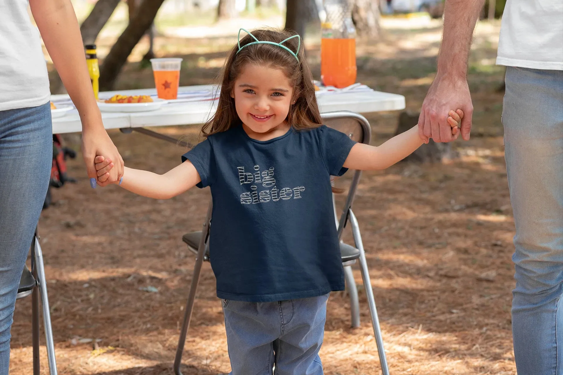 Big Sister T-Shirt Navy Stripe