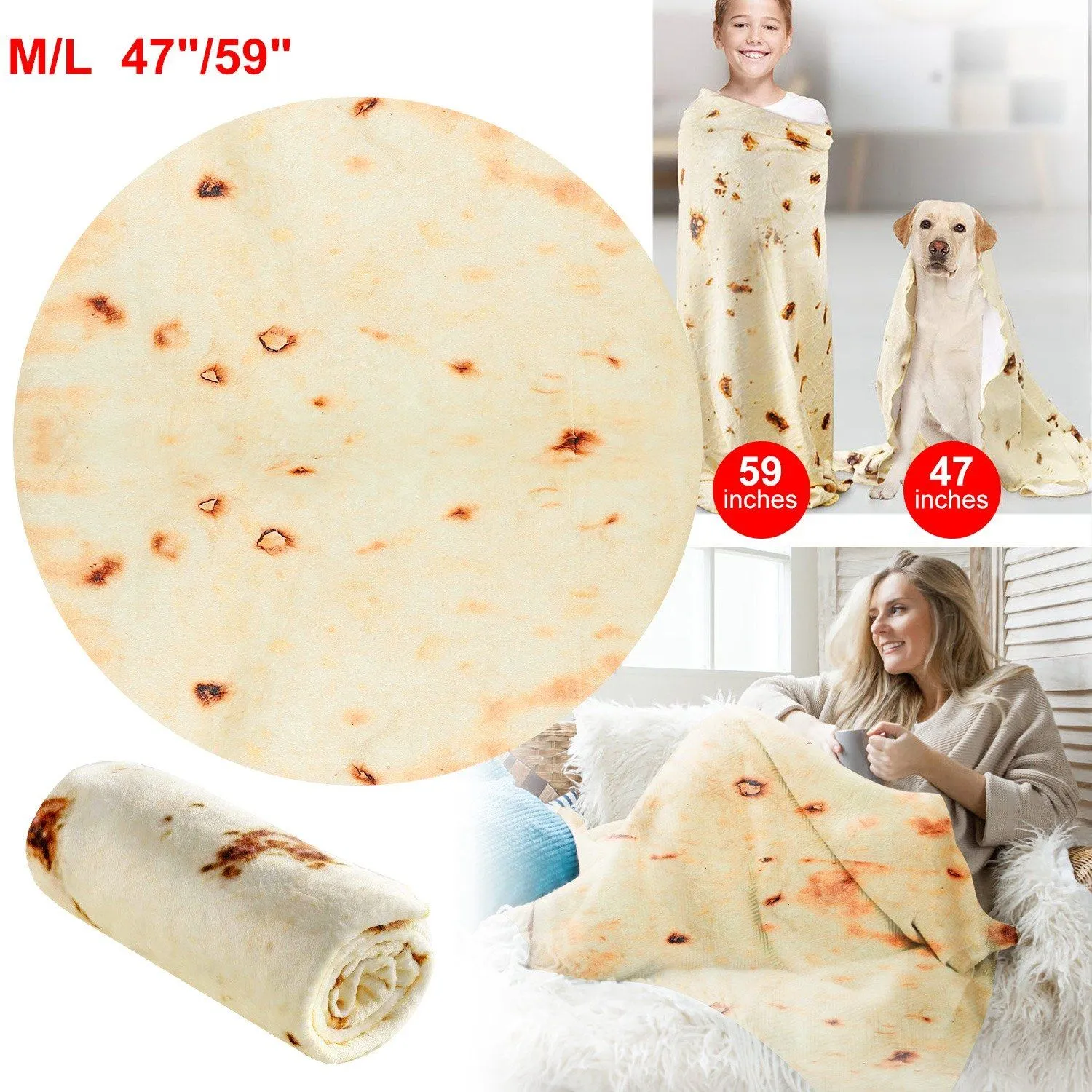 Burrito Tortilla Throw Blanket