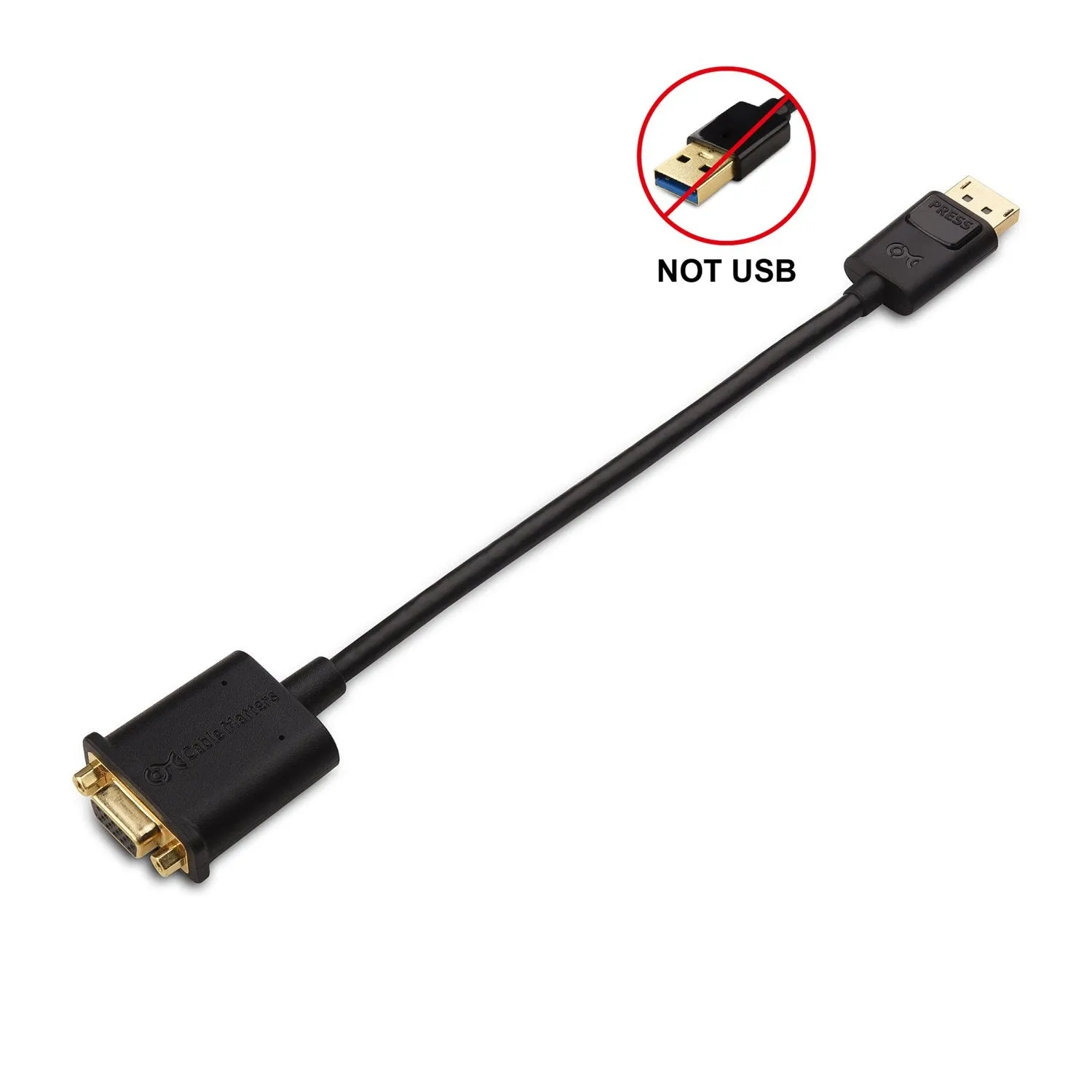 Cable Matters DISPLAYPORT to VGA Adapter - Black