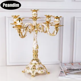 Candle Holder With 5-arms And Gold Plated