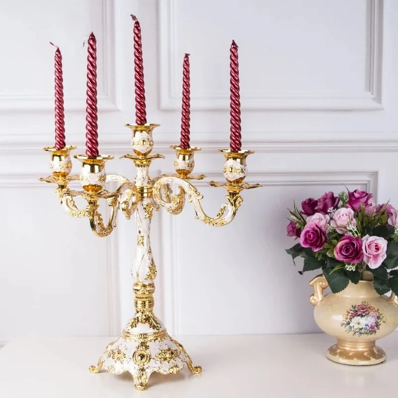 Candle Holder With 5-arms And Gold Plated