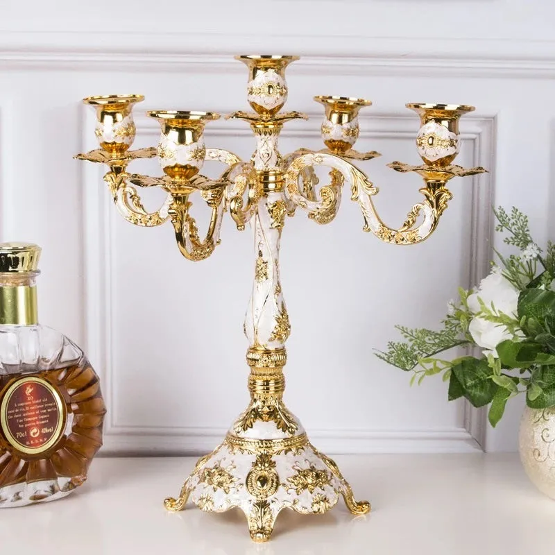 Candle Holder With 5-arms And Gold Plated