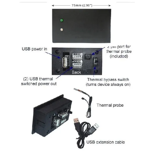 CG Cabcool 1201 Deluxe Single 120mm Fan USB Pre-set Thermostat Cooling Unit