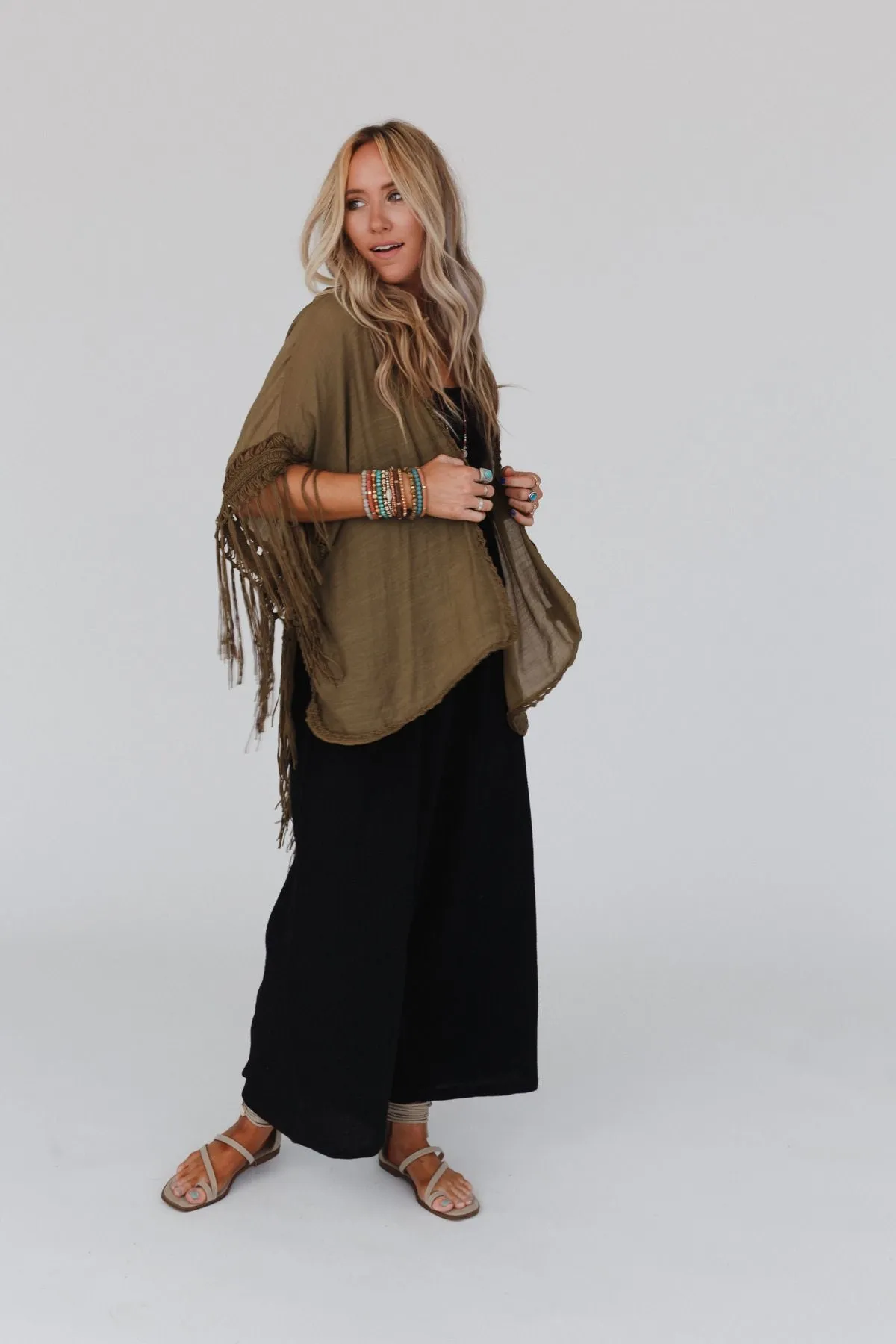 Dreamy Macramé Kimono - Olive