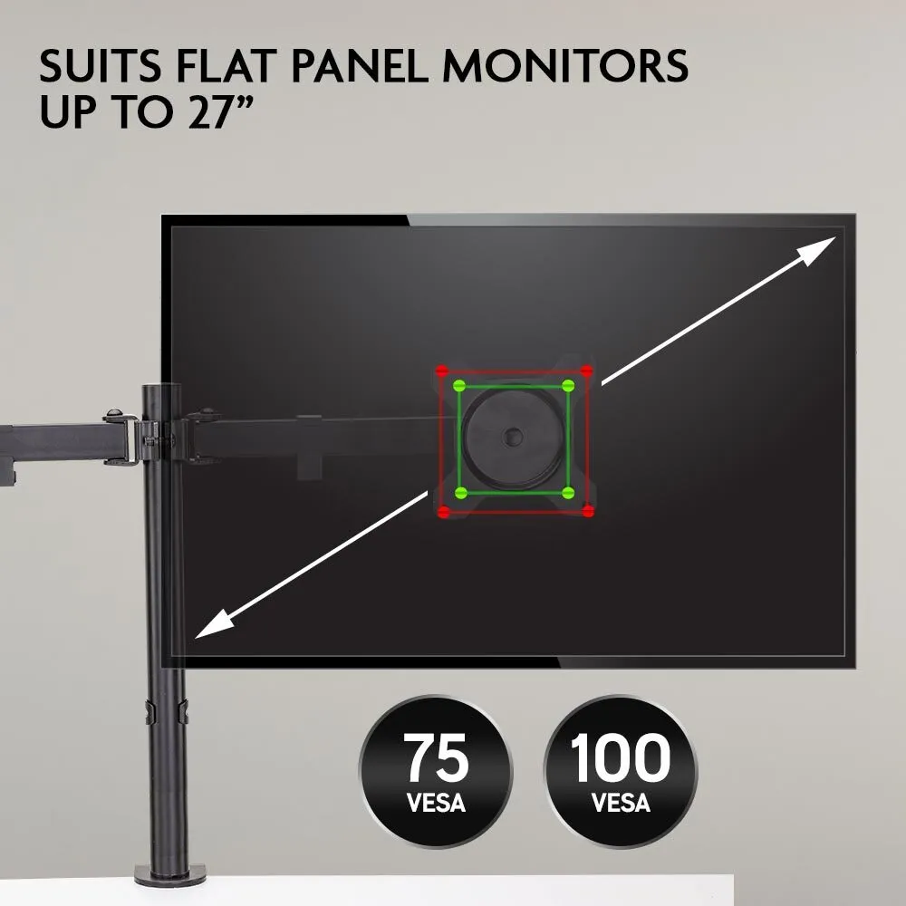 Ergonomic Dual Monitor Stand 8kg Load 360° Rotation - FORTIA