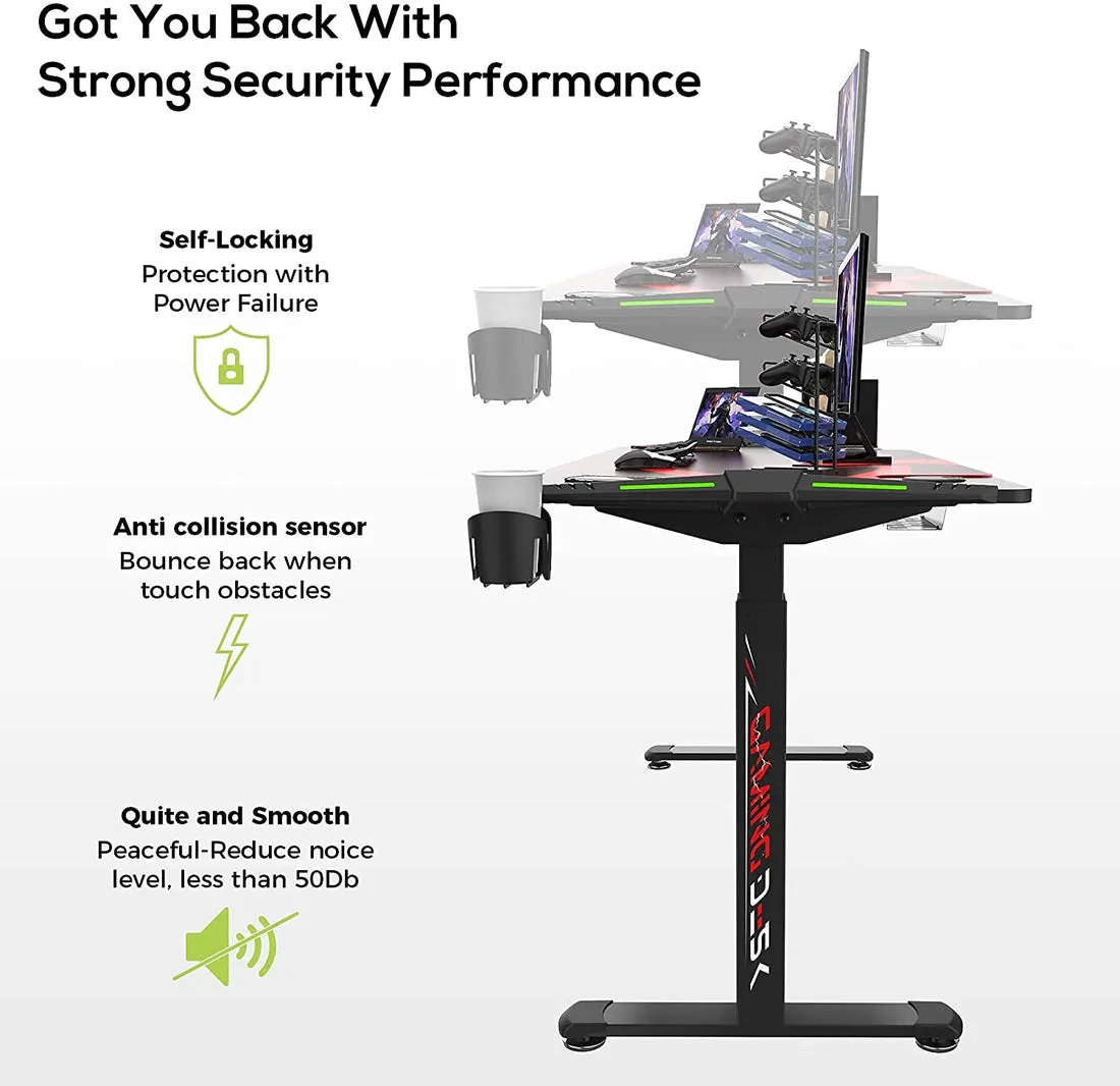 EUREKA ERGONOMIC 65 inch Electric Height Adjustable Standing Desk, Black, ERK-EGD-S62B-V1