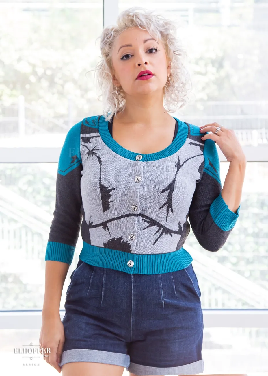 Galactic Night Owl Cropped Cardigan