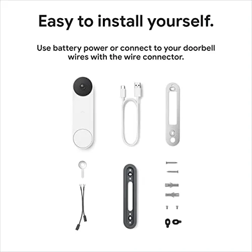 Google Nest Doorbell (Battery) - Wireless Doorbell Camera - Video Doorbell - Ash, 960x1280