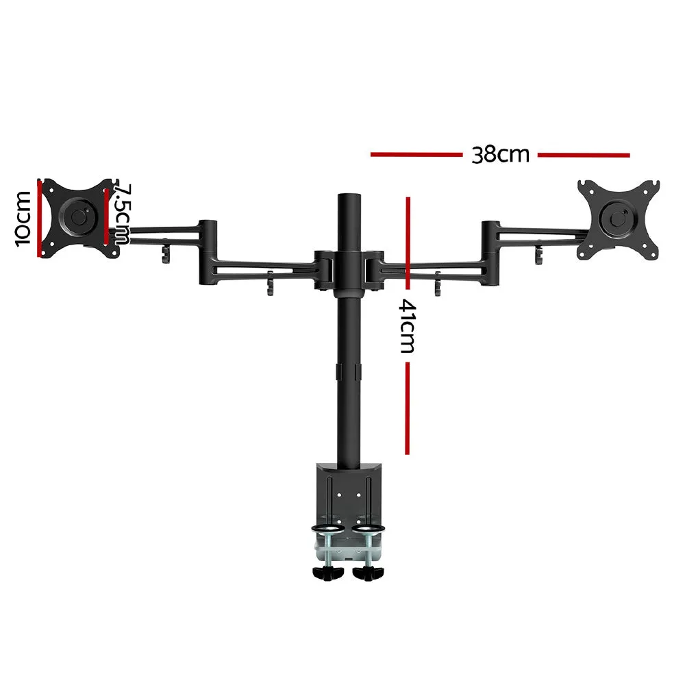 Heavy Duty Dual Monitor Arm Desk Mount Bracket, 360° Swivel - Artiss