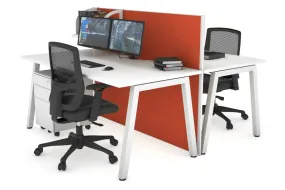 Horizon Quadro 2 Person Bench A Legs Office Workstation [1200L x 800W with Cable Scallop]