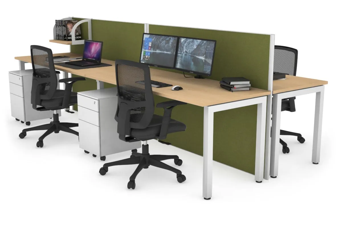 Horizon Quadro 4 Person Bench Square Legs Office Workstation [1400L x 700W]