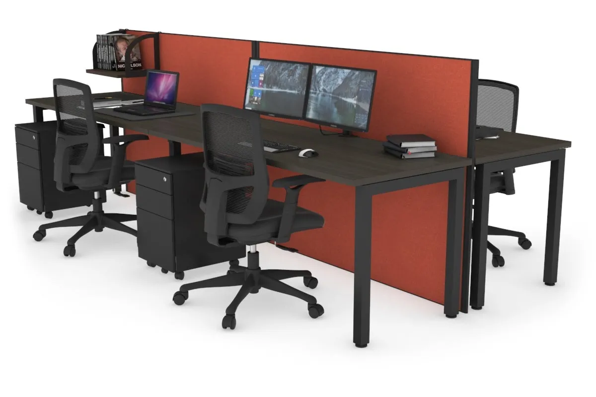 Horizon Quadro 4 Person Bench Square Legs Office Workstation [1400L x 700W]