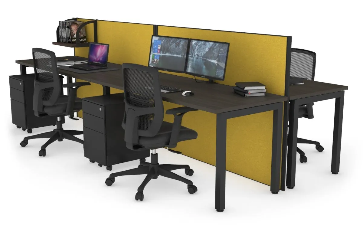 Horizon Quadro 4 Person Bench Square Legs Office Workstation [1400L x 700W]