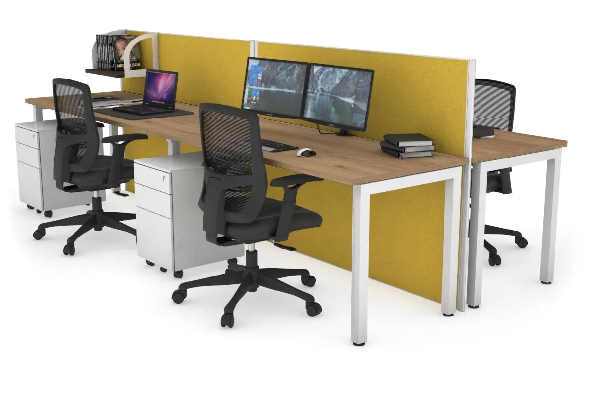 Horizon Quadro 4 Person Bench Square Legs Office Workstation [1400L x 700W]