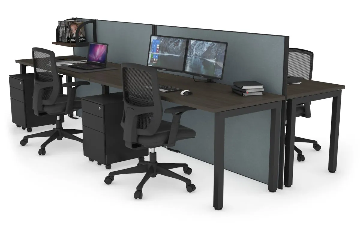 Horizon Quadro 4 Person Bench Square Legs Office Workstation [1400L x 700W]