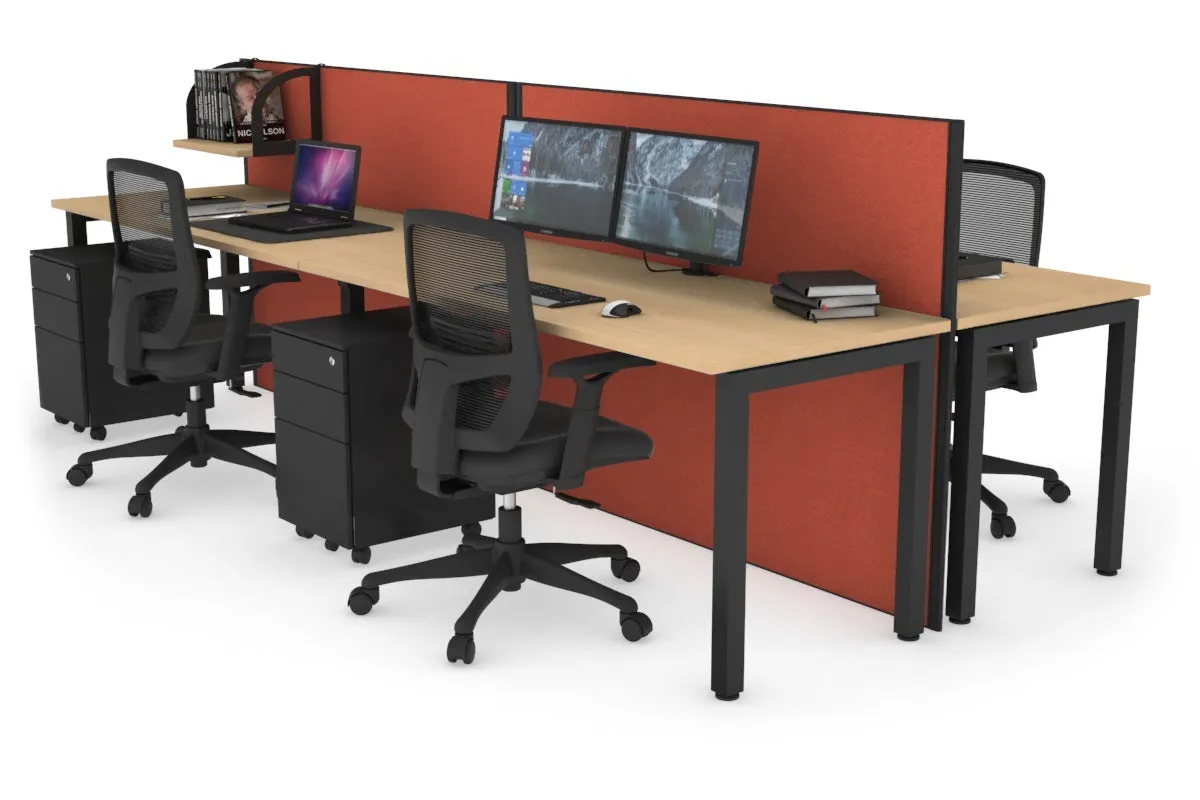 Horizon Quadro 4 Person Bench Square Legs Office Workstation [1400L x 700W]