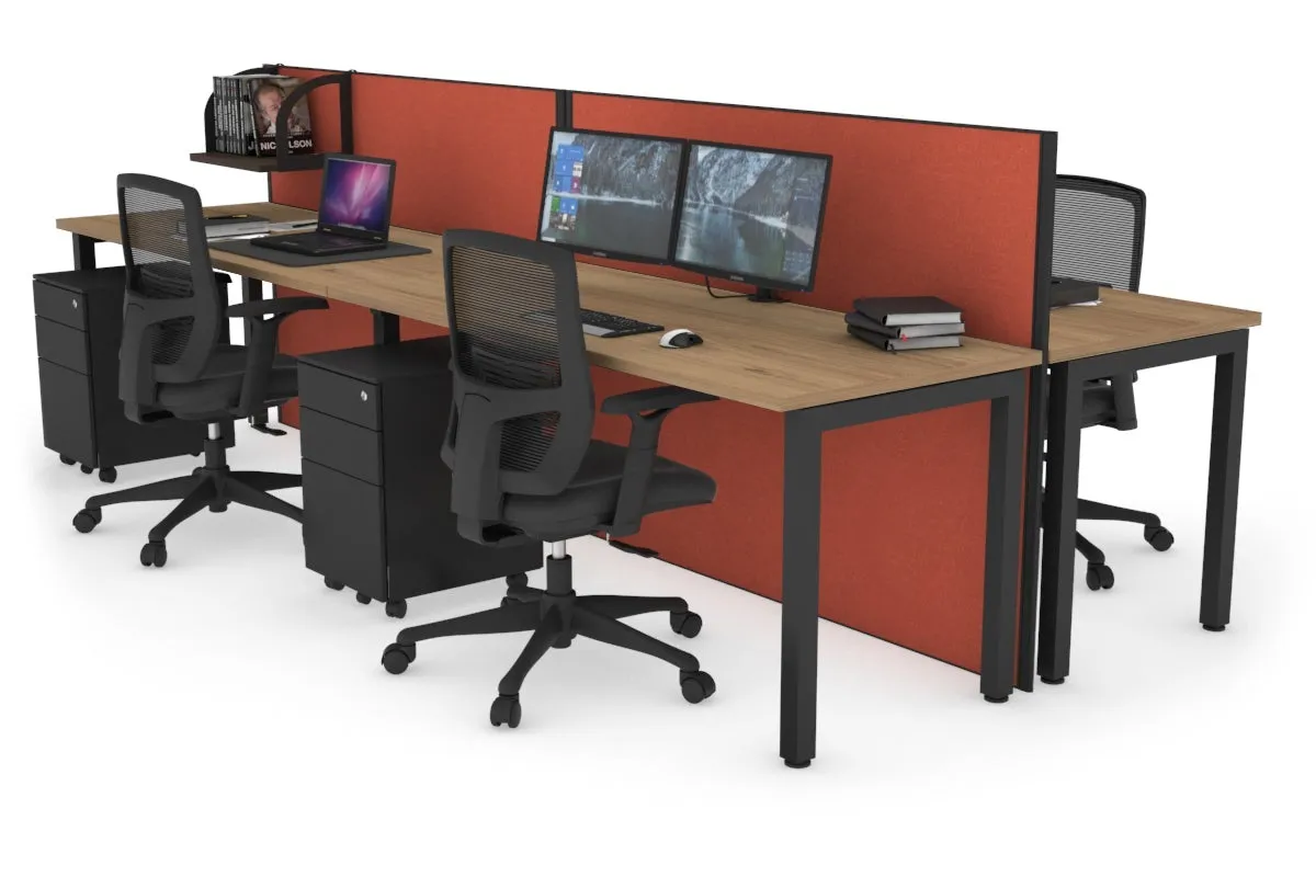 Horizon Quadro 4 Person Bench Square Legs Office Workstation [1400L x 700W]