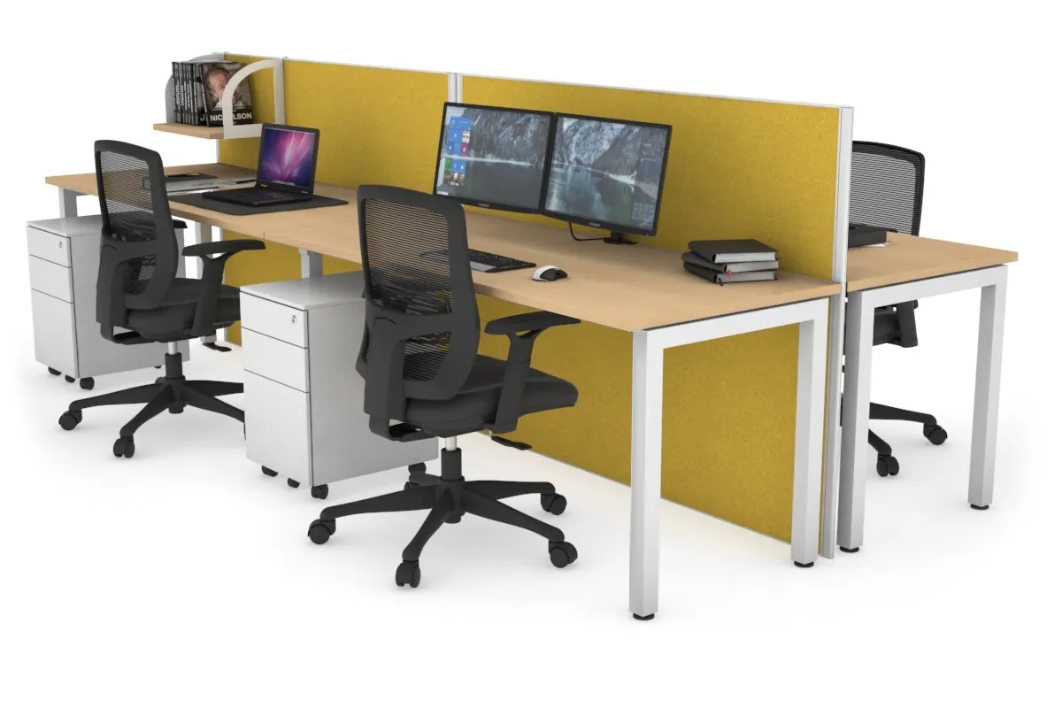 Horizon Quadro 4 Person Bench Square Legs Office Workstation [1400L x 700W]