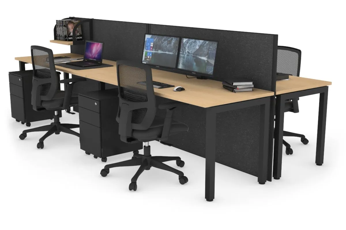 Horizon Quadro 4 Person Bench Square Legs Office Workstation [1400L x 700W]