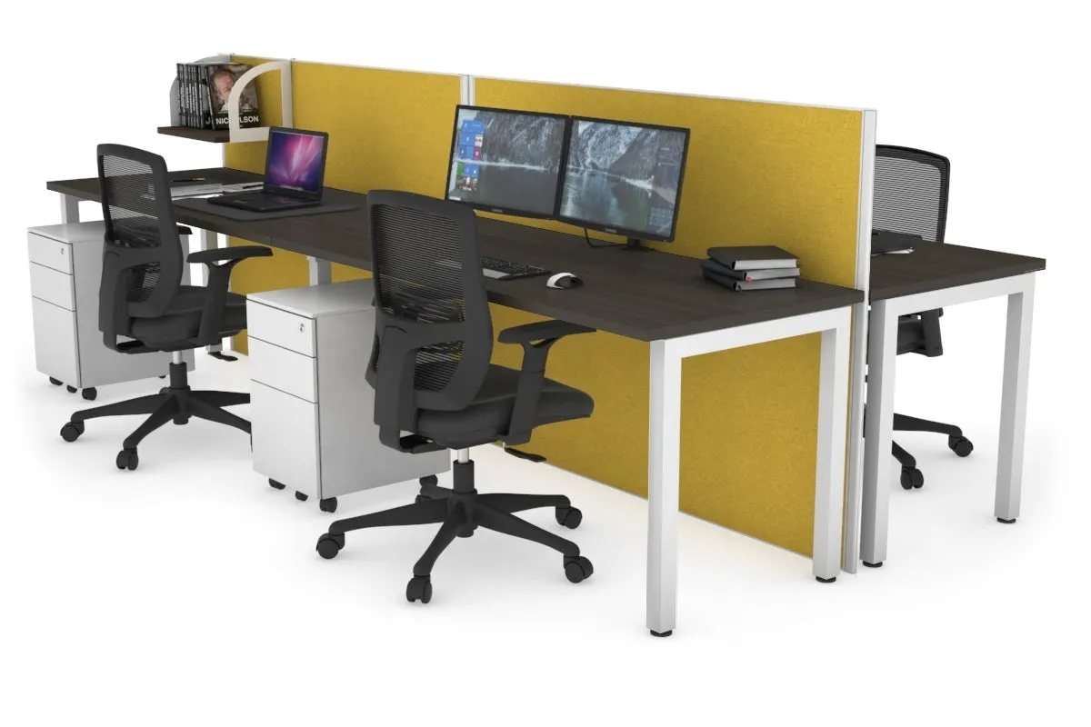 Horizon Quadro 4 Person Bench Square Legs Office Workstation [1400L x 700W]