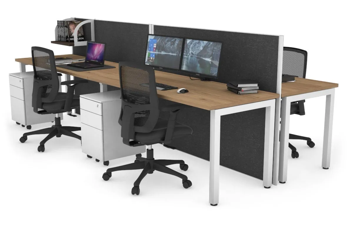 Horizon Quadro 4 Person Bench Square Legs Office Workstation [1400L x 700W]