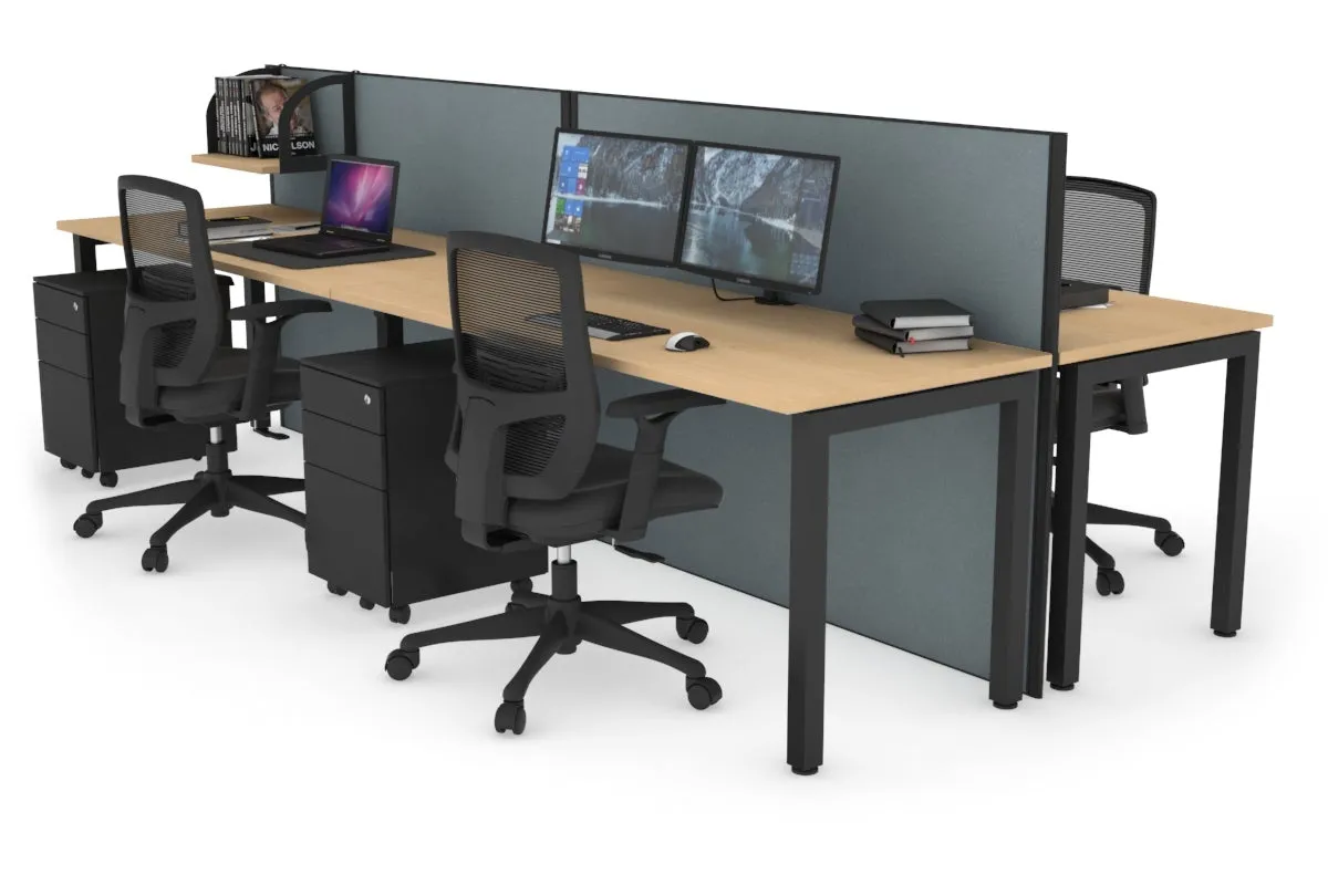 Horizon Quadro 4 Person Bench Square Legs Office Workstation [1400L x 700W]