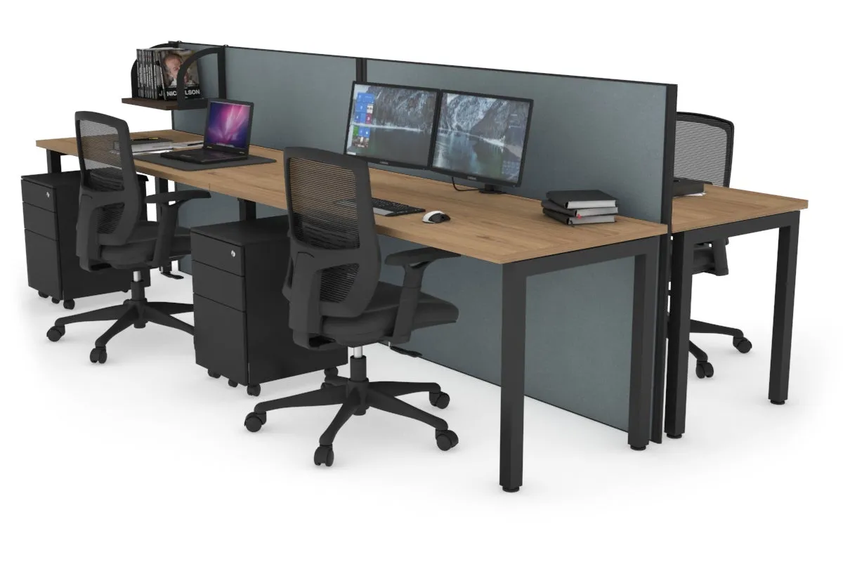 Horizon Quadro 4 Person Bench Square Legs Office Workstation [1400L x 700W]