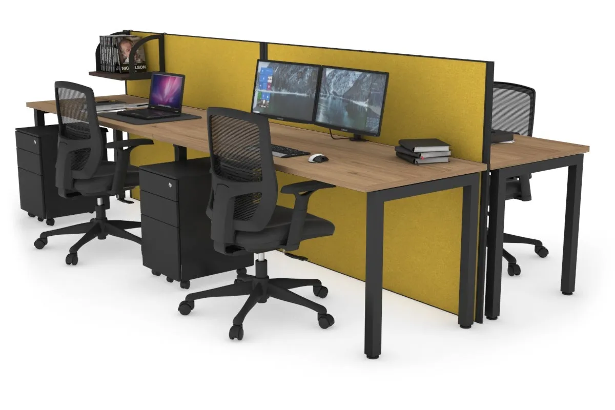 Horizon Quadro 4 Person Bench Square Legs Office Workstation [1400L x 700W]