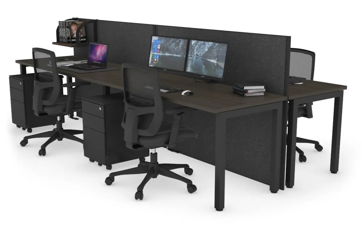 Horizon Quadro 4 Person Bench Square Legs Office Workstation [1400L x 700W]