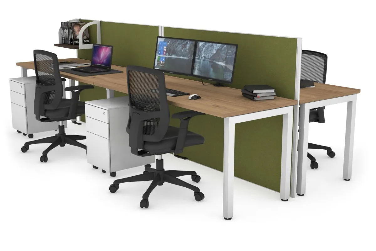 Horizon Quadro 4 Person Bench Square Legs Office Workstation [1400L x 700W]