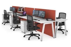 Horizon Quadro 6 Person Bench A Legs Office Workstation [1400L x 700W]