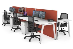 Horizon Quadro 6 Person Bench A Legs Office Workstation [1600L x 800W with Cable Scallop]