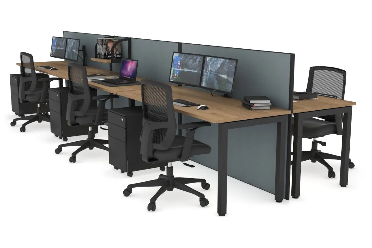 Horizon Quadro 6p Bench Square Legs Office Workstation [1600L x 700W]