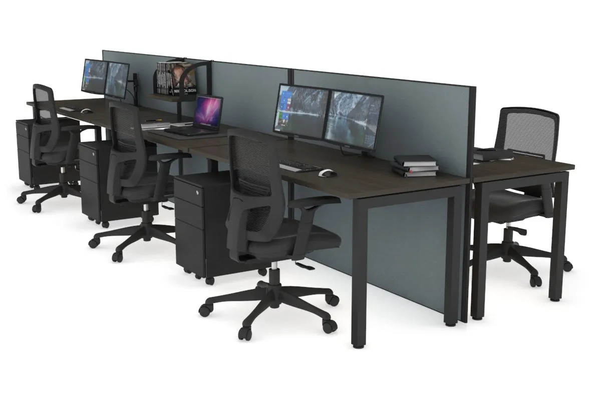 Horizon Quadro 6p Bench Square Legs Office Workstation [1600L x 700W]