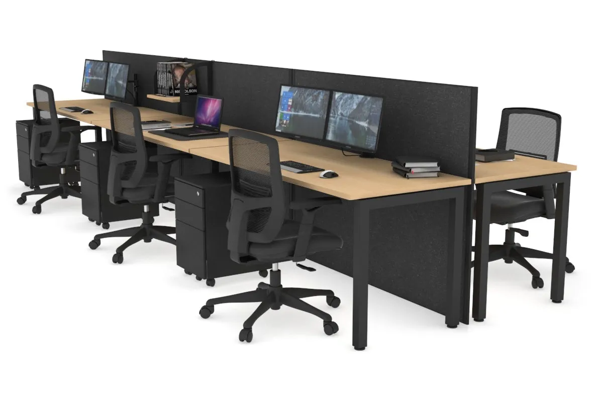 Horizon Quadro 6p Bench Square Legs Office Workstation [1600L x 700W]