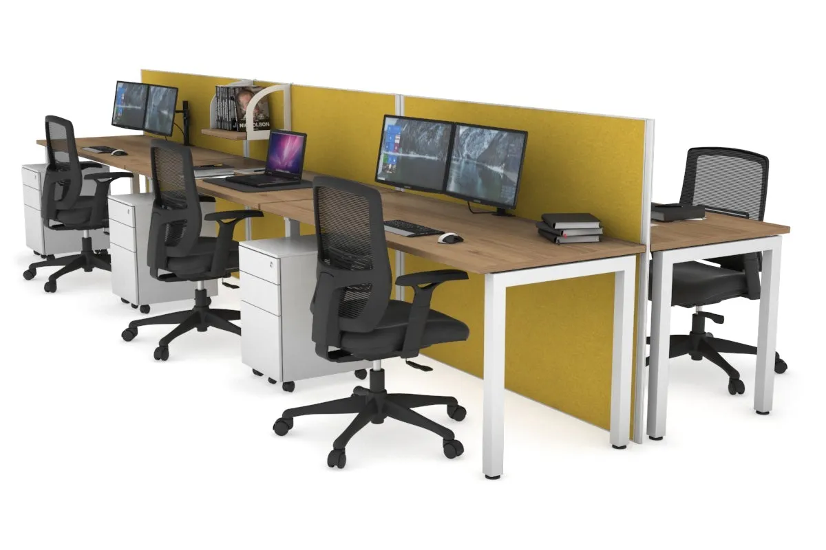 Horizon Quadro 6p Bench Square Legs Office Workstation [1600L x 700W]