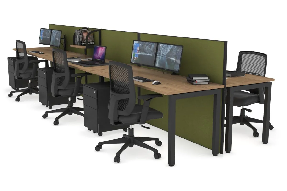 Horizon Quadro 6p Bench Square Legs Office Workstation [1600L x 700W]