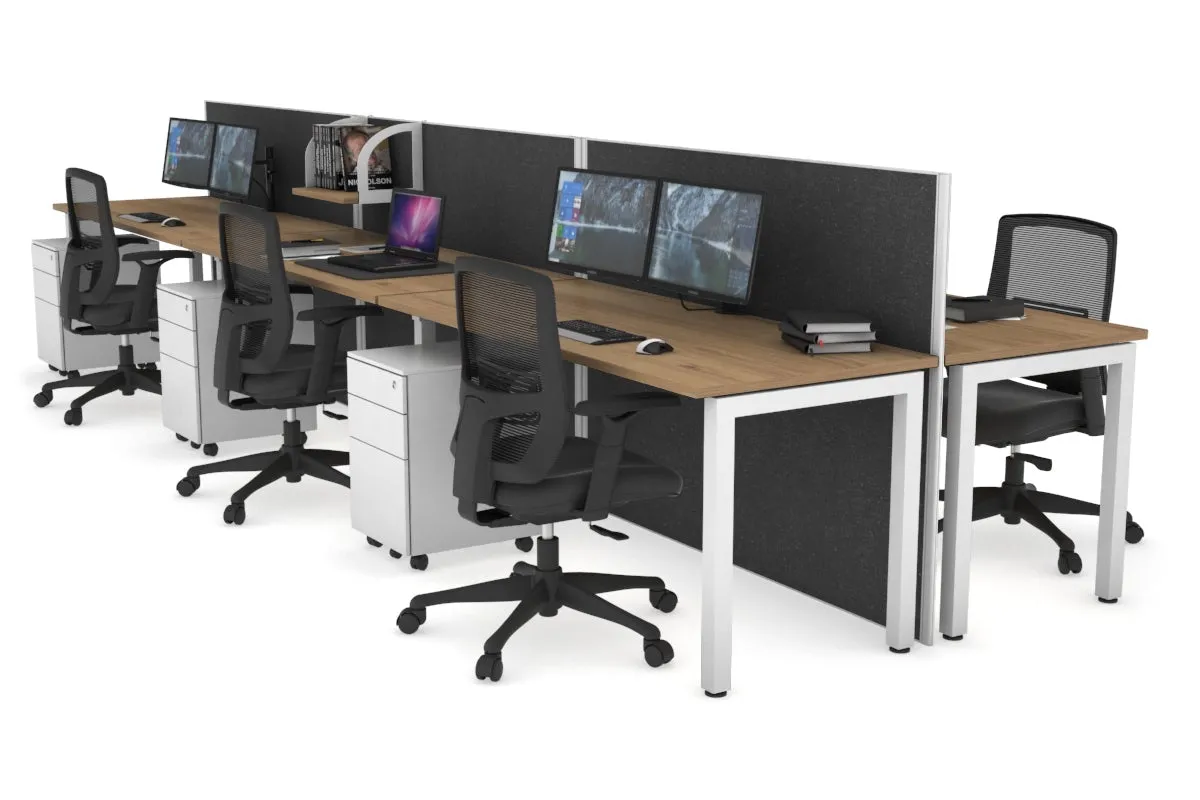 Horizon Quadro 6p Bench Square Legs Office Workstation [1600L x 700W]