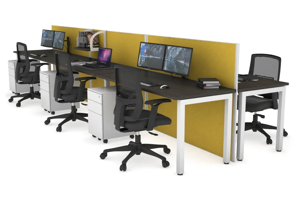 Horizon Quadro 6p Bench Square Legs Office Workstation [1600L x 700W]