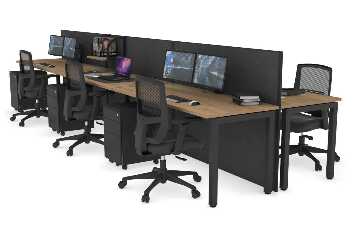 Horizon Quadro 6p Bench Square Legs Office Workstation [1600L x 700W]