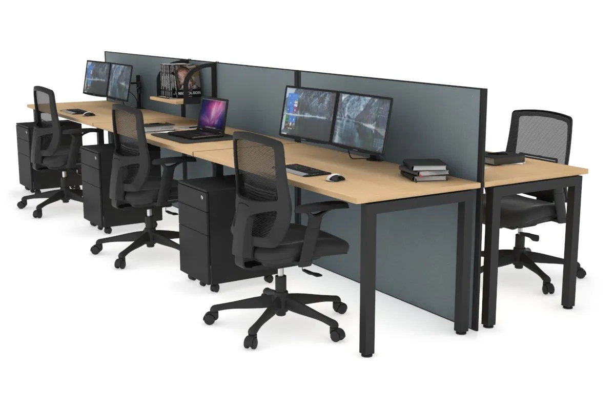 Horizon Quadro 6p Bench Square Legs Office Workstation [1600L x 700W]