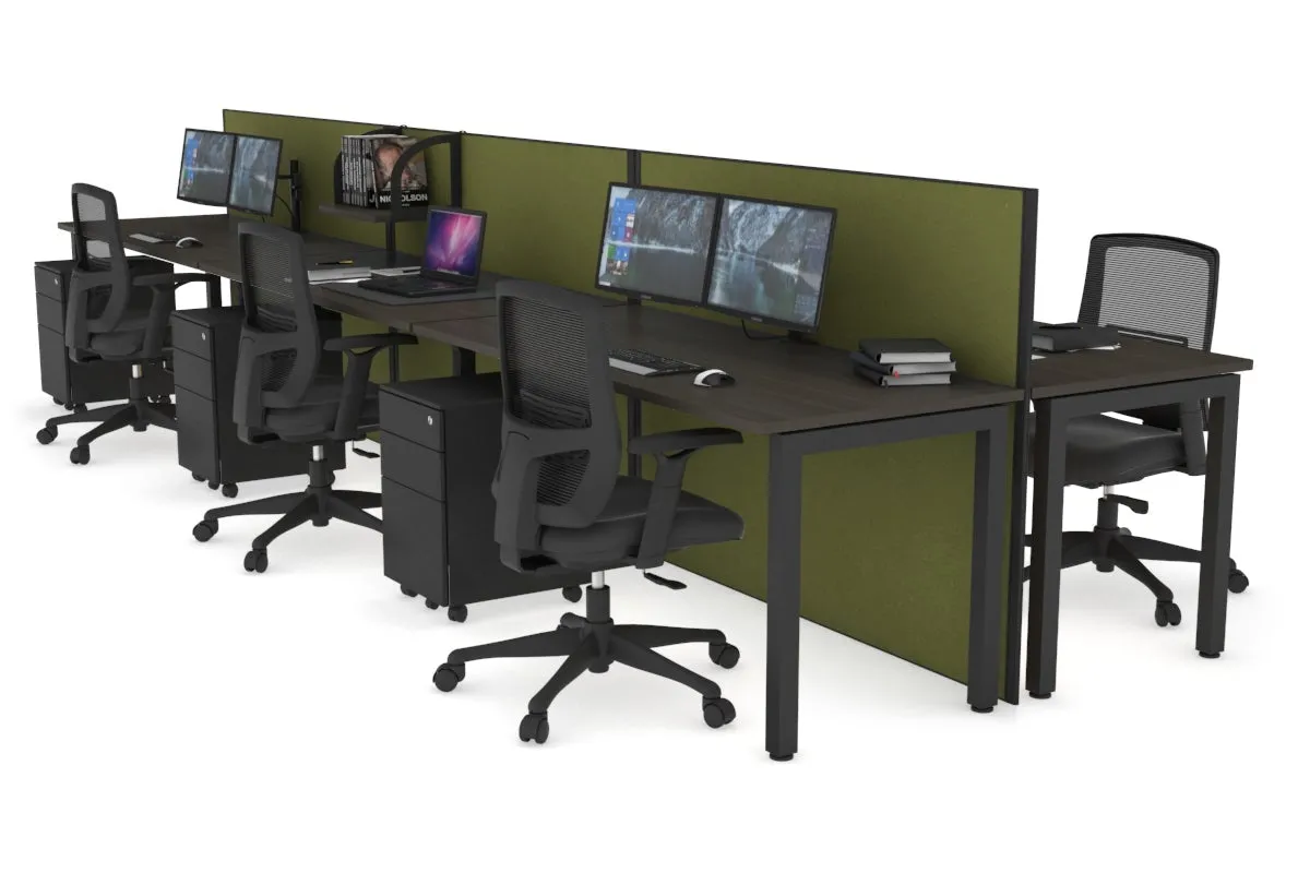 Horizon Quadro 6p Bench Square Legs Office Workstation [1600L x 700W]