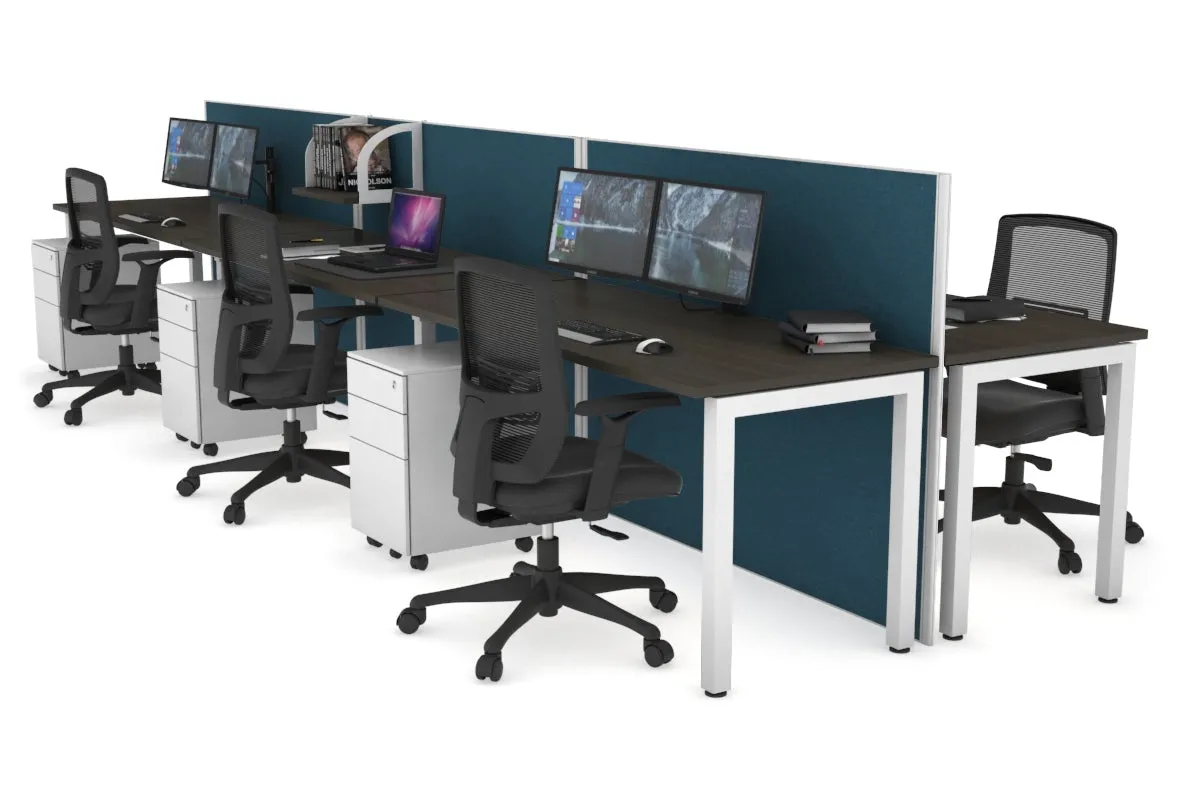 Horizon Quadro 6p Bench Square Legs Office Workstation [1600L x 700W]